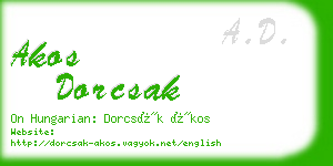 akos dorcsak business card